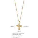 Gold Plated Zircon Cross Necklace