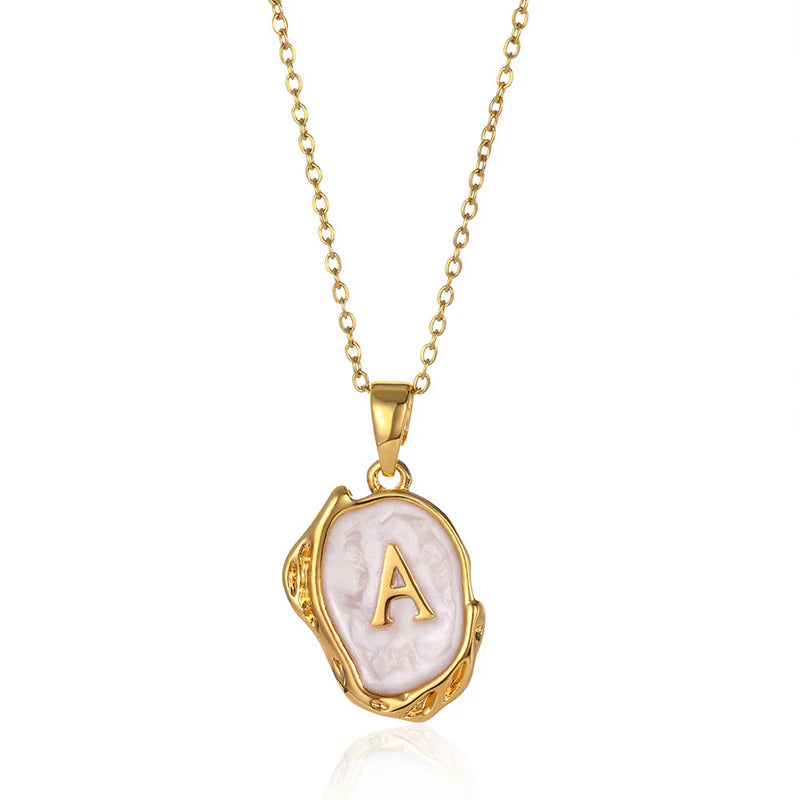 Vintage Gold Initial Pendant Necklace