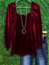 Vintage Velvet Ruched Top