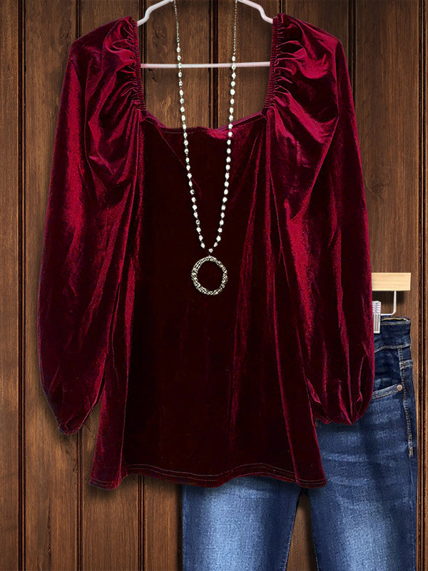 Vintage Velvet Ruched Top