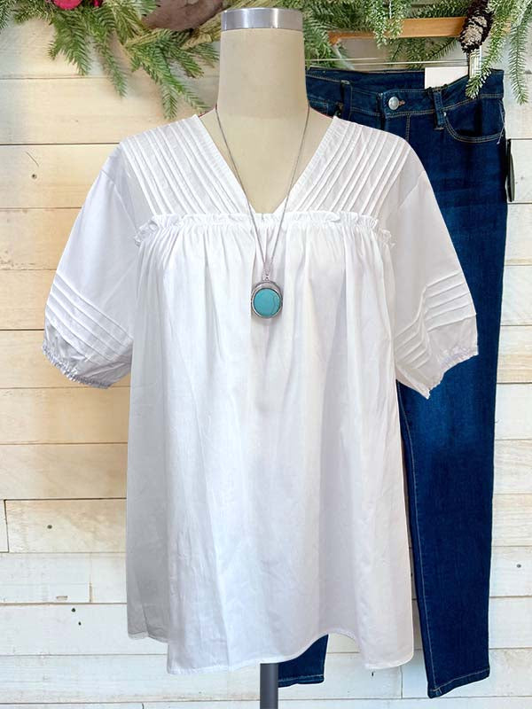 Cotton Top With Ruched Details