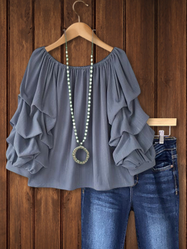 Off Shoulder Loose Chiffon Top