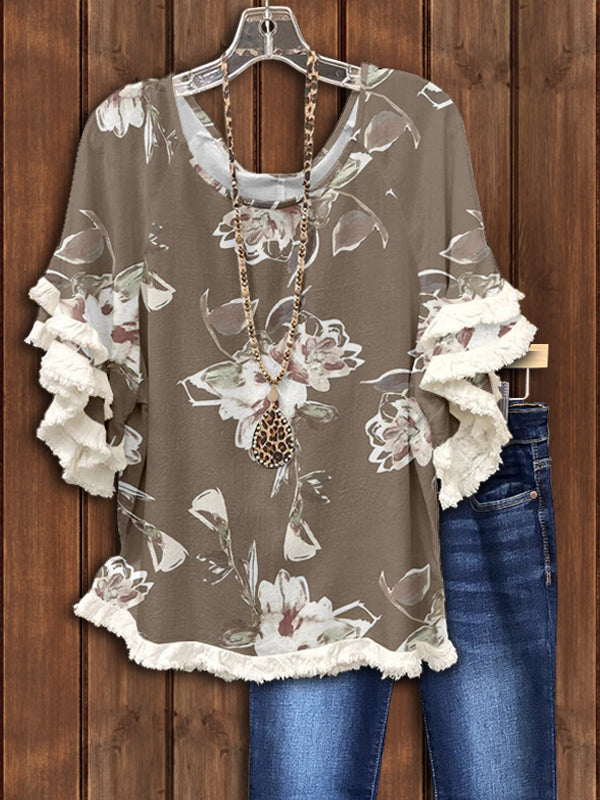 Ruffle Sleeve Floral Top