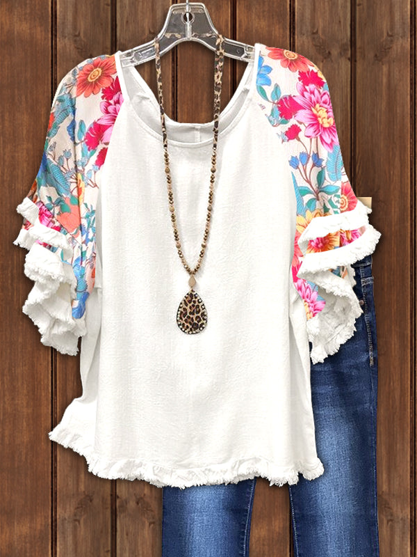 Elegant Floral Print Top