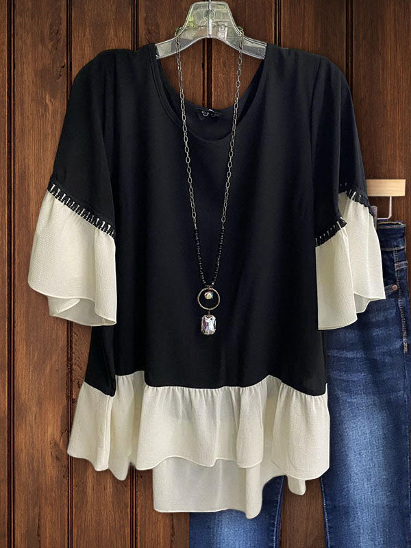 Color Blocked Layered Top