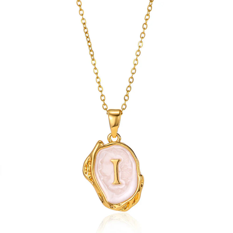 Vintage Gold Initial Pendant Necklace