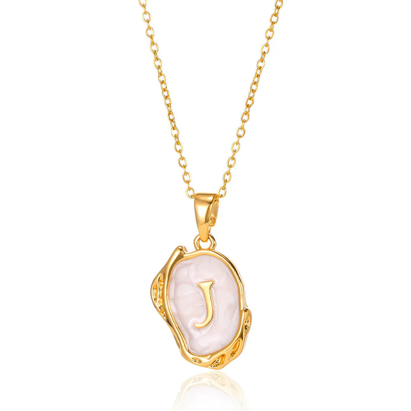 Vintage Gold Initial Pendant Necklace