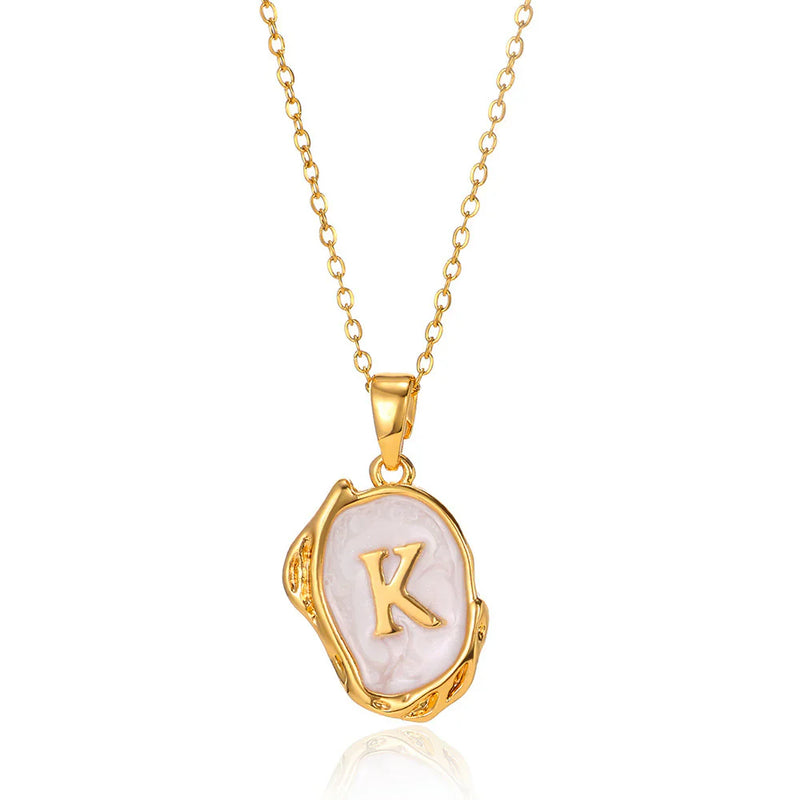 Vintage Gold Initial Pendant Necklace