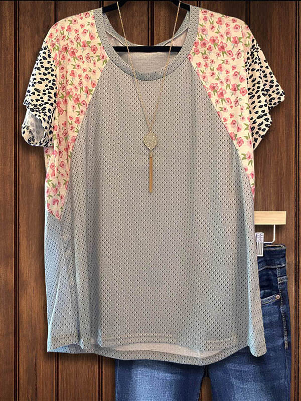 Polka Dot Mixed Printed Patchwork Tee