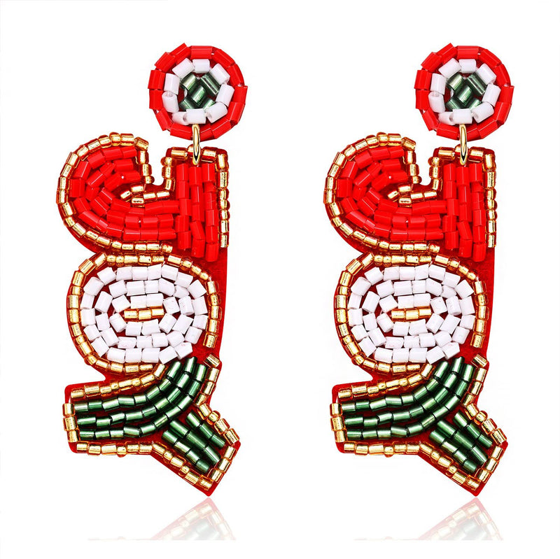 Stylish Christmas Beaded Earrings