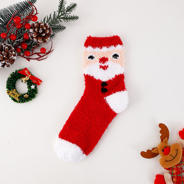 Christmas Pattern Furry Socks