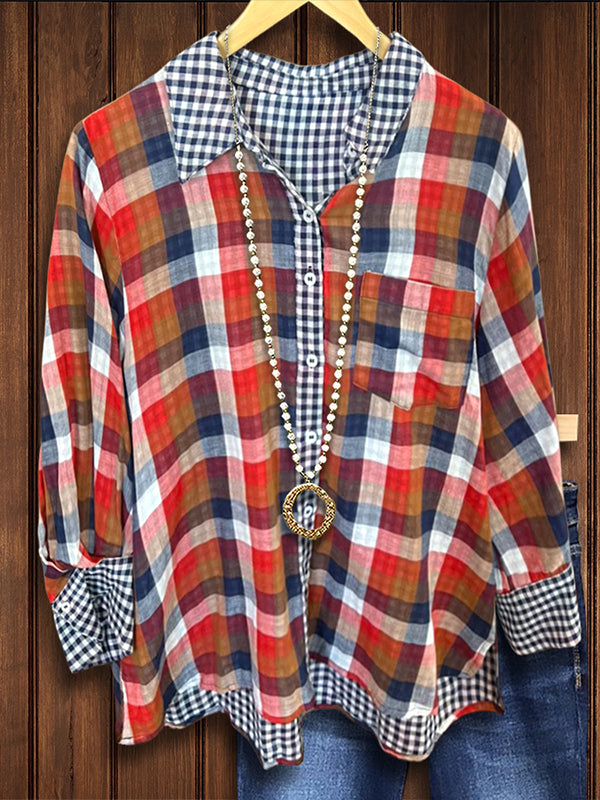 Reversible Plaid Loose Shirt