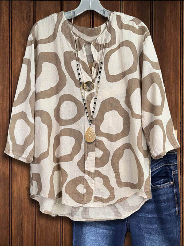 Abstract Print Casual Blouse