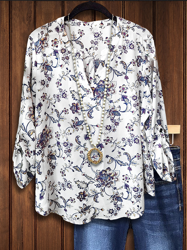 Classic Floral Casual Blouse