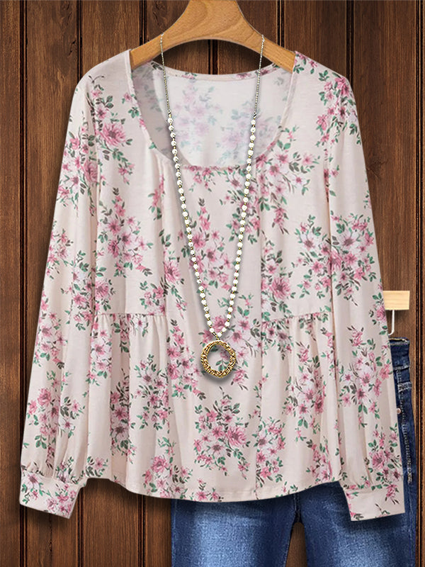 Fresh Floral Print Casual Blouse