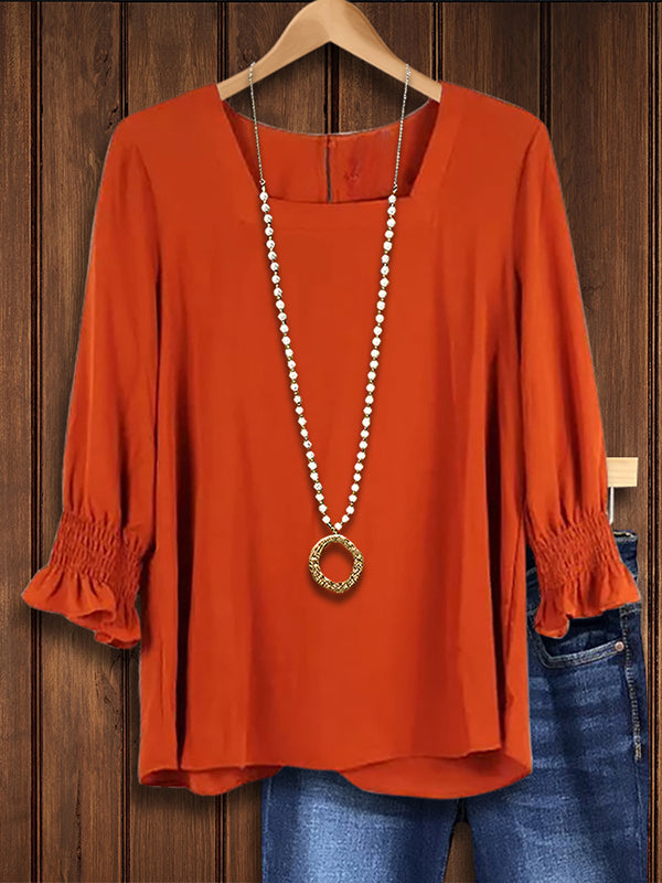 Solid Ruffled Versatile Blouse