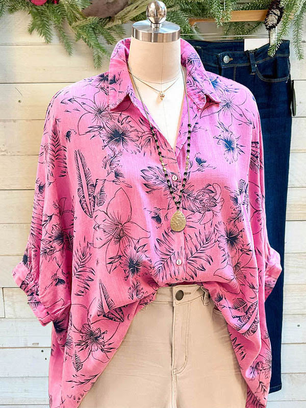 Nature Print Casual Blouse