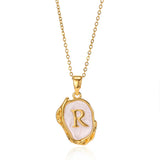 Vintage Gold Initial Pendant Necklace