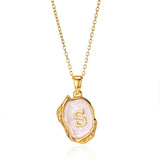 Vintage Gold Initial Pendant Necklace