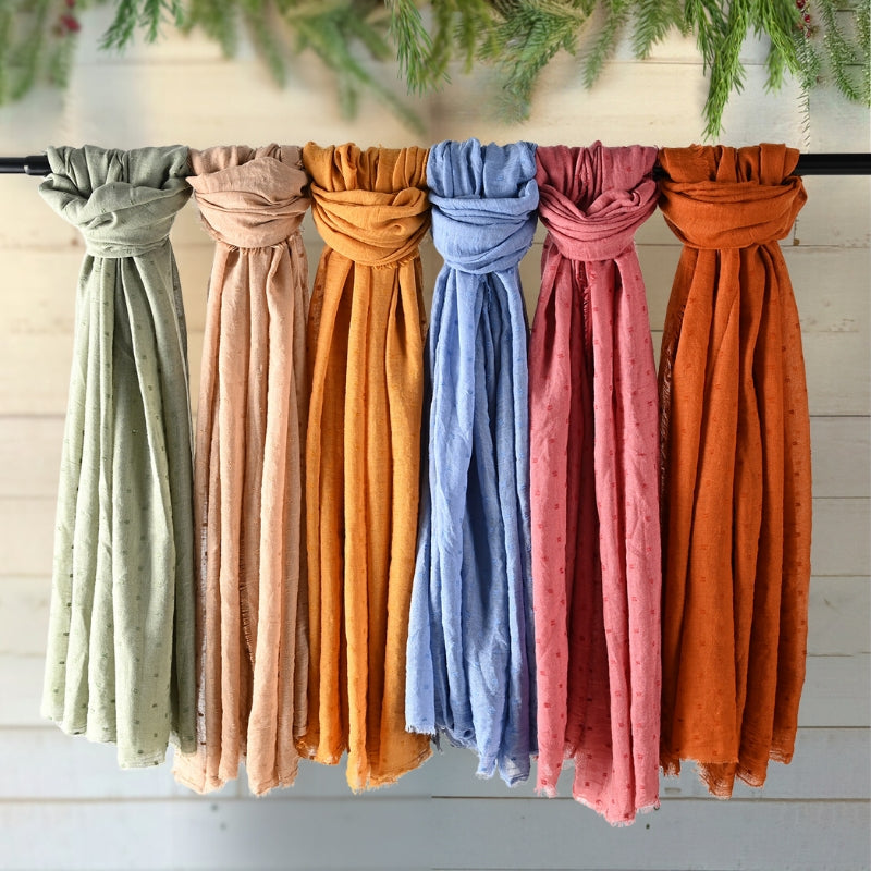 Soft Candy Color Cotton And Linen Scarf